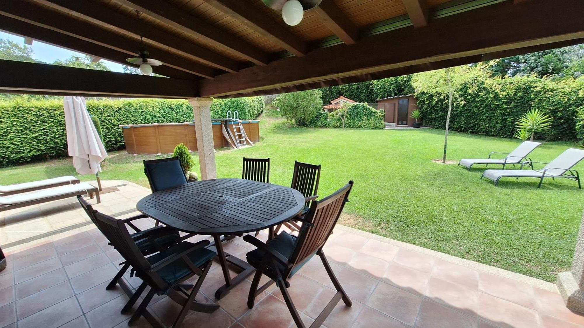 Chalet Rural 400 M Playa Piscina Barbacoa Chimenea Bueu Extérieur photo